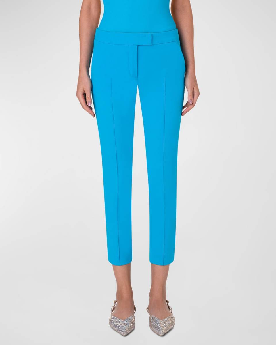 Frankie Slim-Leg Ankle Cotton Gabardine Chino Pants